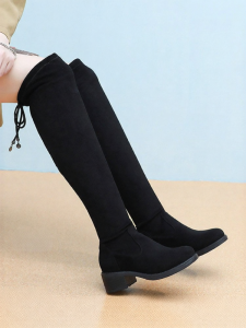 Josiny | Knee-High Thigh Elastic Thick Heeled Boots
