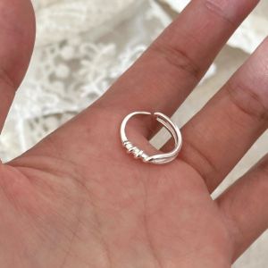 Nhẫn Mở Xoắn Ốc Dành Cho Nữ Dòng Mỏng Tối Giản Thiết Kế Thép Titan Thời Trang Sành Điệu Phong Cách Hàn Quốc Nhẫn Trang Sức Tươi Ra