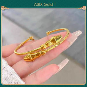 ASIX GOLD 916 gold snake bracelet 24K Gold Plated 18K Gold Korean Fashion Luxury Luxury Womens Bracelet Lucky bracelet No allergies Doesnt turn black Exquisite holiday wedding gifts