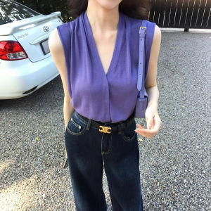 CHOEFULYN | Fashionable Youthful V-Neck Knit Vest Blouse