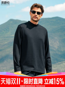 Áo Thun Nam Tay Dài Cổ Cao Màu Trơn Ấm Áp Mùa Thu Đông Enjeolon Áo Thun Cotton Co Giãn Thoải Mái Thoáng Khí