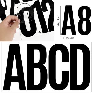 15cm Larger Letter Number Stickers 6 Inch Big Alphabet Letter Stickers for DIY Mailbox Home Business Door Truck Office Decor