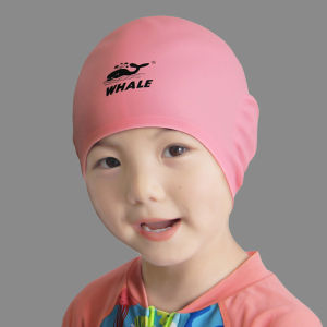 Kids Ear-Protecting Swimming Cap Silicone Waterproof Long Hair Big Head Not-Too-Tight Swimming Cap Boys and Girls High Elastic Baby Shower Cap