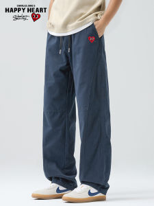 CHARLES JANGS HAPPY HEART | Cotton Loose Straight Breathable Fashion New Casual Trousers with Drawstring