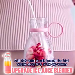 6 Blades Cordless Fruit Juice Blender 420ml High-speed Rotation Ice Blender Jus Fruit Mixers Milk Shake Blender Juice Smoothie Ice Food Processor 果汁机榨汁机