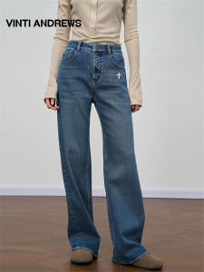 Fleece-lined Loose High Waist Slim Straight Floor-Length Jeans
