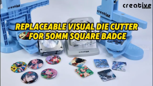 Creative Replaceable Visual Die Cutter For 58mm Circle Badge Grey Suitable for making various badges or Pin Design