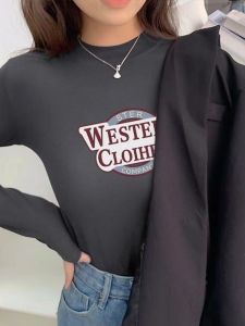 ผู้หญิง คอกลาง เสื้อสเวตเตอร์ถัก สลิมฟิต ทันสมัย เสื้อฐานสวมด้านในสูง เอว สไตล์เกาหลี ฤดูหนาว แขนยาว เสื้อท่อนบน