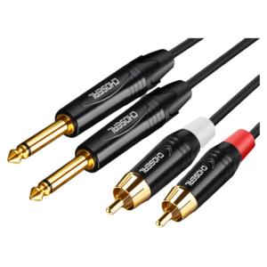 Choseal | Dual 6.5mm to RCA Audio Cable 6.35mm Male to Male Connectors