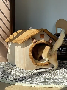 Dog Bed Cat House Removable and Washable Dog house with Bed winter Comfortable Cat Bed
