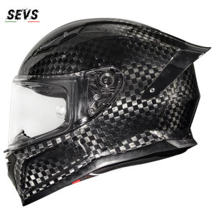 BONINGYU | Carbon Fiber Full Face Helmet with Bluetooth Light