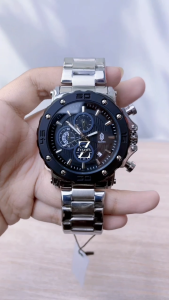 GAVITEN Jam Tangan Pria Gaviten GV 005 Silver Black Original Garansi Resmi 1 Tahun - Rantai