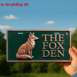 Biển Hiệu Kim Loại Cổ Điển Fox Den 2D In Phẳng Trang Trí Tường Ngoài Trời Chất Liệu Nhôm Kích Thước 30cm X 15cm Dùng Để Trang Trí