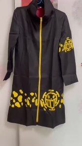 Anime One Piece Trafalgar D. Water Law Long Windbreaker Cosplay Halloween Costume Trafalgar Coat Windbreaker Jacket