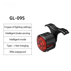 Smart Brake Bicycle Rear Light Auto on/Off Stop Signal Brake Road Bike LED Taillight Type-C Charge MTB Cycling Safety Flash Lamp
