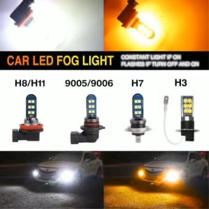 1PC 12LED Car Fog Light/Lamp Constant+Flash H3 H7 H8 H11 9005 9006 3000K 6000K Super Bright Strobe