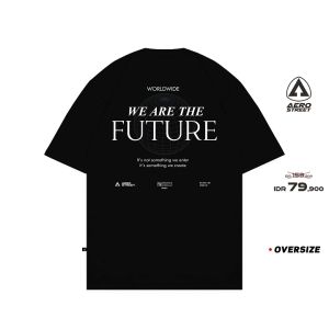 Aerostreet T Shirt Oversize Future Hitam Kaos FADAA