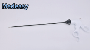 Laparoscopic Disposable Instrument curved forceps with white handle 5mm*330mm