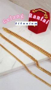 Nice Jewelry Gelang titanium stainless/steel rantai tebal polos perhiasan wanita anti karat GT 358