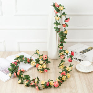 1/5PCS Artificial Rose Flowers Wedding Home Room Decorations Spring Autumn Garden Arch Christmas Rattan DIY Gift Fake Plant Vine