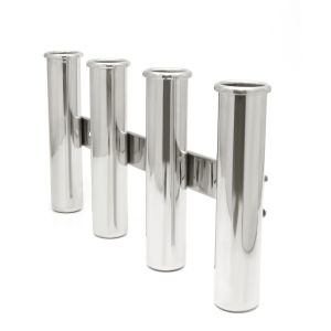 RYSJM | Stainless Steel 4 Tubes Fishing Rod Holder Boat Pole Tube Mount Bracket Marine Fishing Rack For Boat Camper RV Fishing Pod Rack
