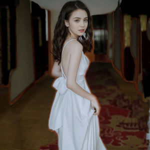 French Vintage Long Dress Womens High-End Sensation Maids Dress Silk Satin Beach Vacation Morning Robe Dress A-Line Skirt