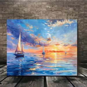500/1000/1200/2000PCS Puzzles for Adults Sailing Boat Sunrise Sea ViewJigsaw Puzzles Brain Challenge Game Gift Home Decor