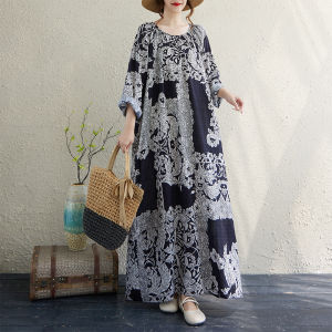 Autumn New round Neck Drawstring Minimalist Shoulder Insert Long Sleeve Maxi Dress Women Holiday Style Lazy Long Dress