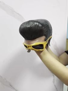 Realistic Half Face Elvis Latex Mask - Retro Style Costume Prop For Stage Performances Halloween Events