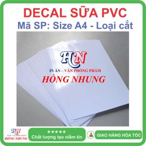 [In Laser] Xấp 50 Tờ Decal nhựa PVC trắng Sữa A4 - Giúp Bạn In Tem Nhãn Ghi Chú Hay Bìa Nhãn Bưu Phẩm