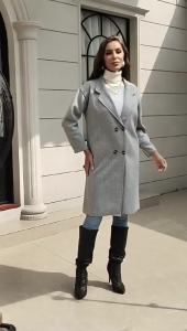 Winter Coats For Women Thick Wool Trench Coat Long Double Breasted Coat Lapel Open Front Autumn Winter Women Jacket Warm Coat