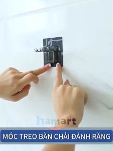 Giá Đỡ Bàn Chải Đánh Răng Dán Tường Móc Treo Dao Cạo Râu Đa Năng Siêu Dính Tiện Lợi