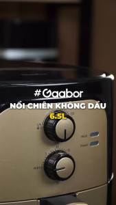 [SALE GIỮA THÁNG] Nồi chiên không dầu dung tích lớn 6.5L Gaabor AF65M-BK01A chiên gà nguyên con 2kg dùng cho 4-5 người sử dụng nút vặn lòng nồi chống dính - Bảo hành 12 tháng 1 đổi 1