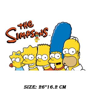 2PCS The Simpsons Iron on Patches Heat-adhesive Sticker Childrens Clothes DIY T-shirt Family Hot Thermal Vinyl Pattern Washable