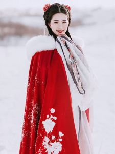 ผ้าคลุมไหล่ผู้หญิงสไตล์จีน ยาว เข้าชุดกับเสื้อผ้า อบอุ่น ลายดอกไม้ ผ้าคลุมไหล่ ฤดูหนาว ผ้าฝ้ายโพลีเอสเตอร์ 100%