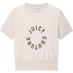 Juicy Couture | Juicy Couture Womens New Arrival Color-Blocked Logo Jacquard Casual Short-Sleeve Knit Top