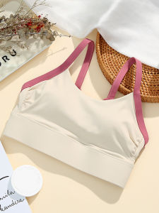 High-Intensity One-Piece Cup Sports Bra Womens Yoga Fitness Anti-Shock Bra Pad Underwear Breathable Moisture Wicking Nylon