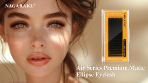 NAGARAKU New Air Series Premium Matte Ellipse Eyelashes High Density Split Tips Natural Light Eyelashes Matte Black
