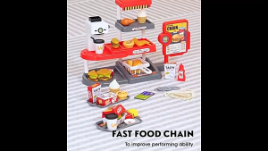 Barbecue Kitchen Play Set Kids Pretend Pizza Dessert Fast Food Role Play Cooking Toy With Storage Box Kanak Kanak