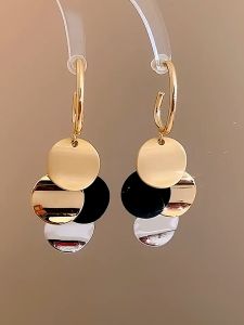 good 999 18K GOLD round tassel Instagram style personalized Earrings ES69199