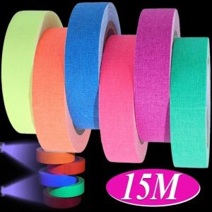UV Glow Cotton Tape: 15M UV Tape & Neon Gaffer Party Props