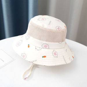 Childrens Bucket Hat Summer Thin Baby Hat Boy Girls Sunhat Sun Protection Sun Hat Cartoon Big Brim