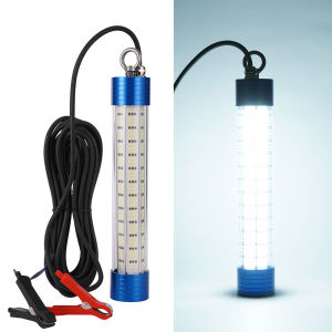 1 pc metal fishing light with a power range of 150W-300W connected to a 12V power supply providing wide range night lighting