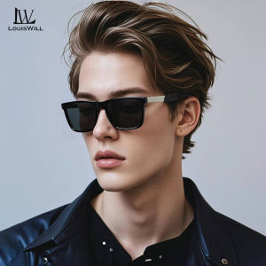 แว่นกันแดดแฟชั่น LouisWill สำหรับทุกเพศของแว่นกันแดดขับรถผู้ชายแว่นตากันแดดโพลาไรซ์แว่นกันแดดกรอบสี่เหลี่ยม UV400ชัดเจนแว่นตาตกปลาสำหรับผู้ชายและผู้หญิง