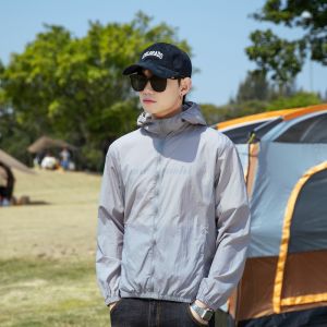 Quần Áo Quạt Thông Minh Mùa Hè Kem Chống Nắng Chống Tia Cực Tím Có Mũ Câu Cá Dài Tay Áo Khoác Ngoài Trời Nữ Polyester Nhanh Khô Thoáng Khí