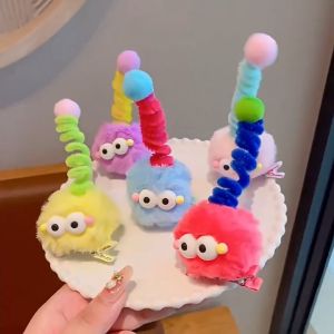 ED - JEPITAN RAMBUT POMPOM ANAK MODEL BONEKA KARAKTER / AKSESSORIS RAMBUT KLIP BULU STYLE KOREA