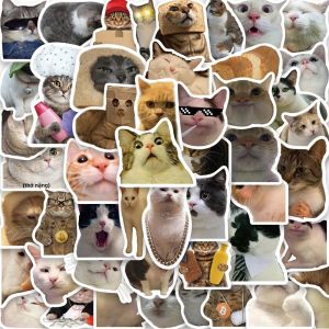 50/100 Miếng Dán Mèo MEME Ngộ Nghĩnh Dễ Thương Dùng Cho Trang Trí Sổ Tay Xe Máy Vali Laptop Ván Trượt Cà Phê Điện Thoại - Tem Dán Chủ Đề Động Vật