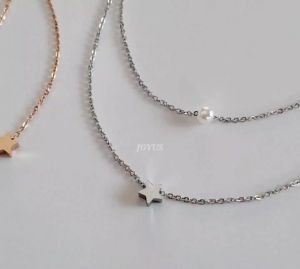 JOYUS Elise Titanium Stainless Steel 18K Gold Waterproof Pearl Star Necklace Birthday Gift Box