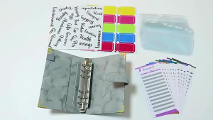 28PCS Zippered A6 Money Bag Budget Planner Binder Cover with Savings Wallet and Tags