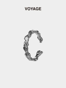Voyage Meteorite Texture Open Ring New Arrival Adjustable Men and Women Couple Special-Interest Design Men Retro Fashion Brand